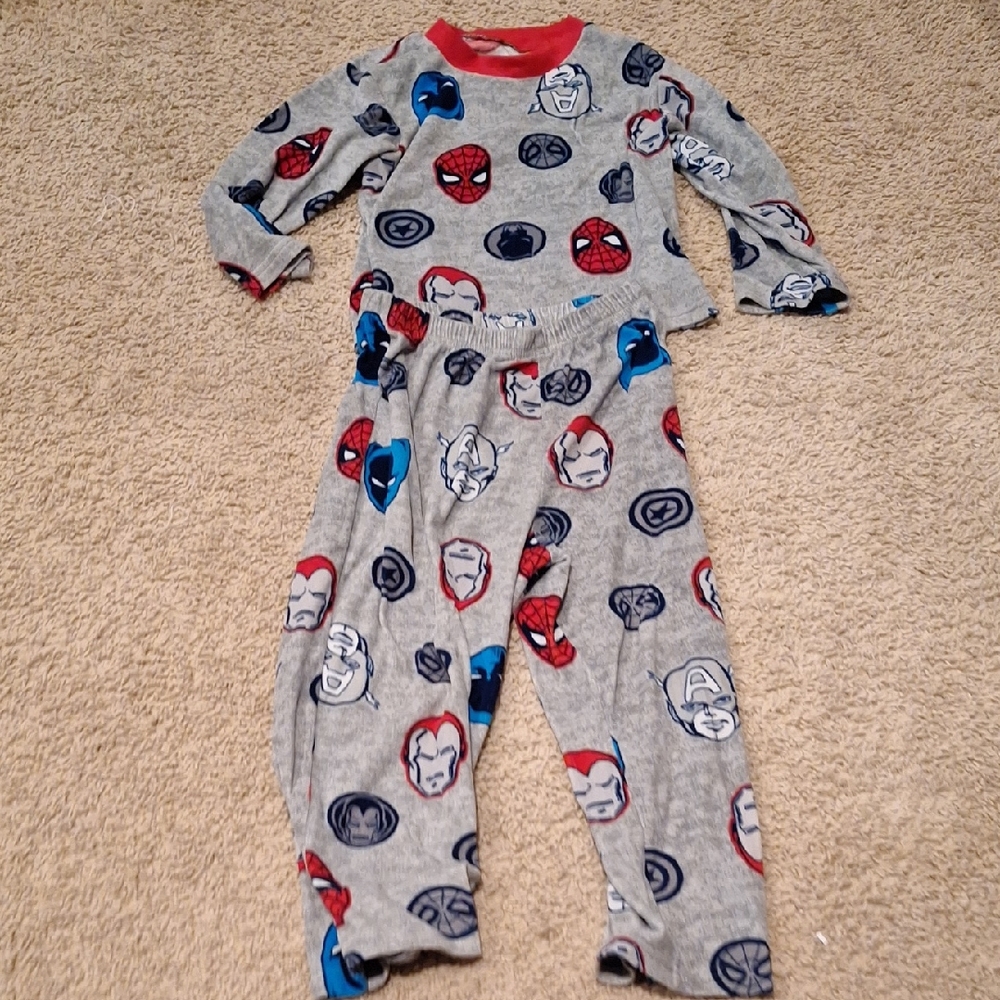 Gray Superhero Pajama Set